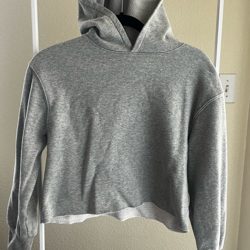 Grey Cropped Hoodie